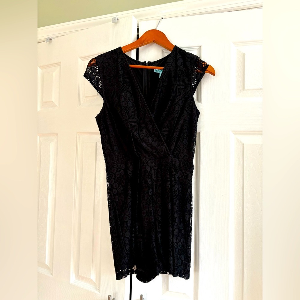 Black, lace romper.